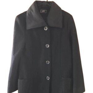 Jay Woolen Coat SZ 16 Black